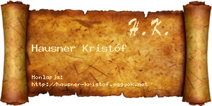 Hausner Kristóf névjegykártya
