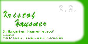 kristof hausner business card