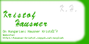 kristof hausner business card